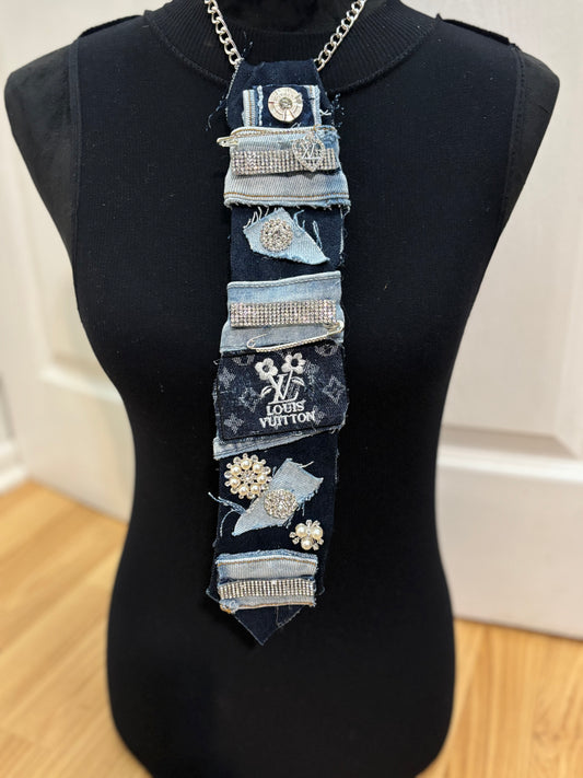 💎 Midnight Luxe Denim Necktie