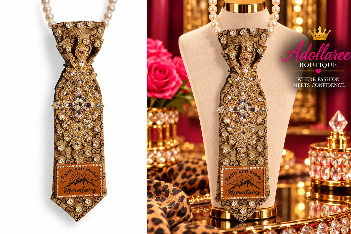 Faith Can Move Mountains – Luxe Embellished Statement Denim Tie
