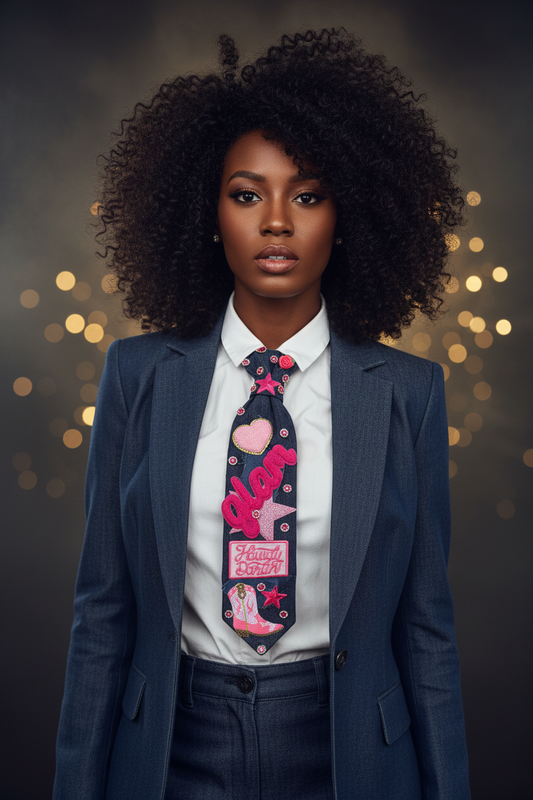 Howdy Darlin’ Pink Denim Statement Tie