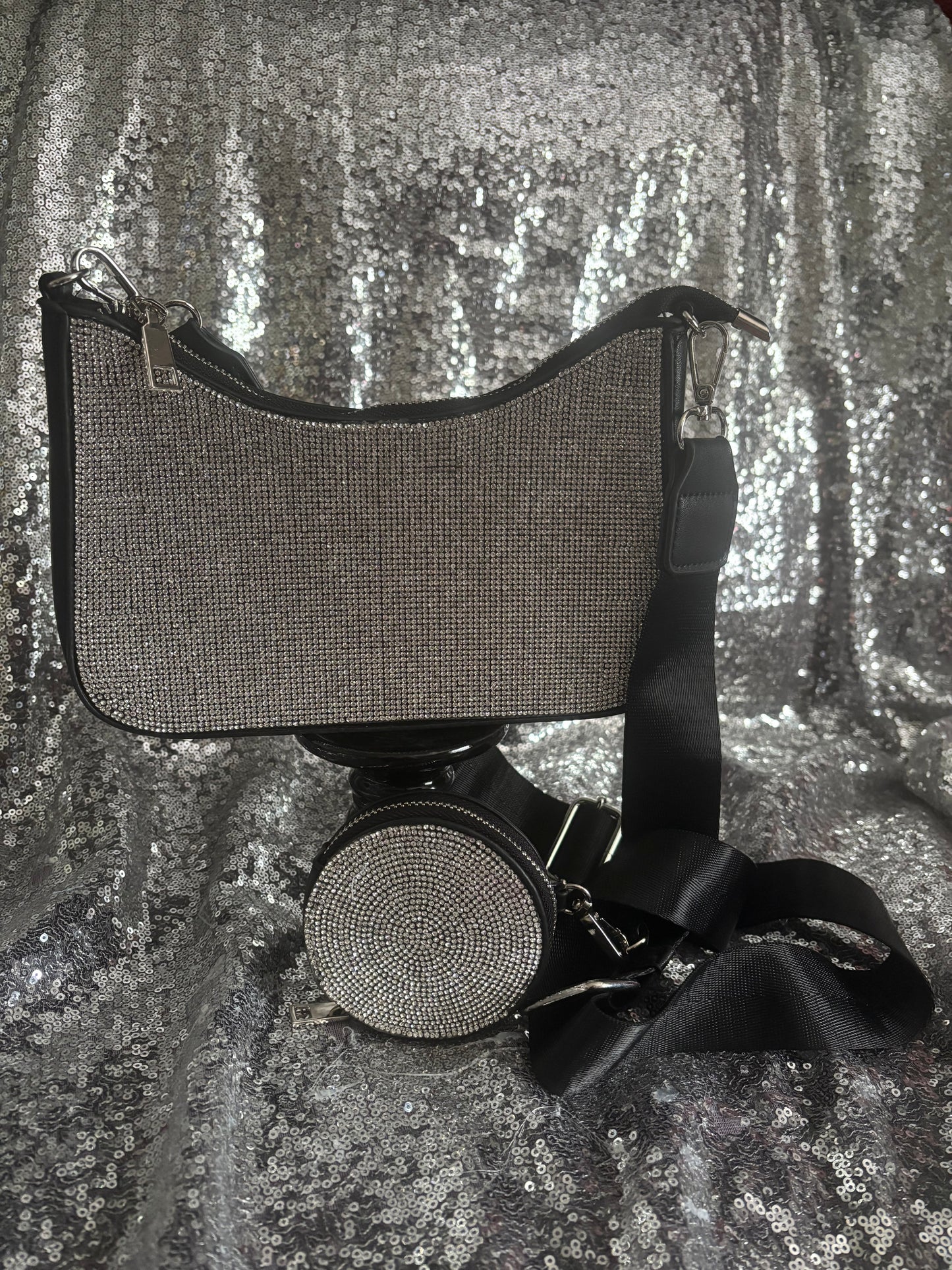 Diamond Luxe Crossbody Bag & Coin Purse Set