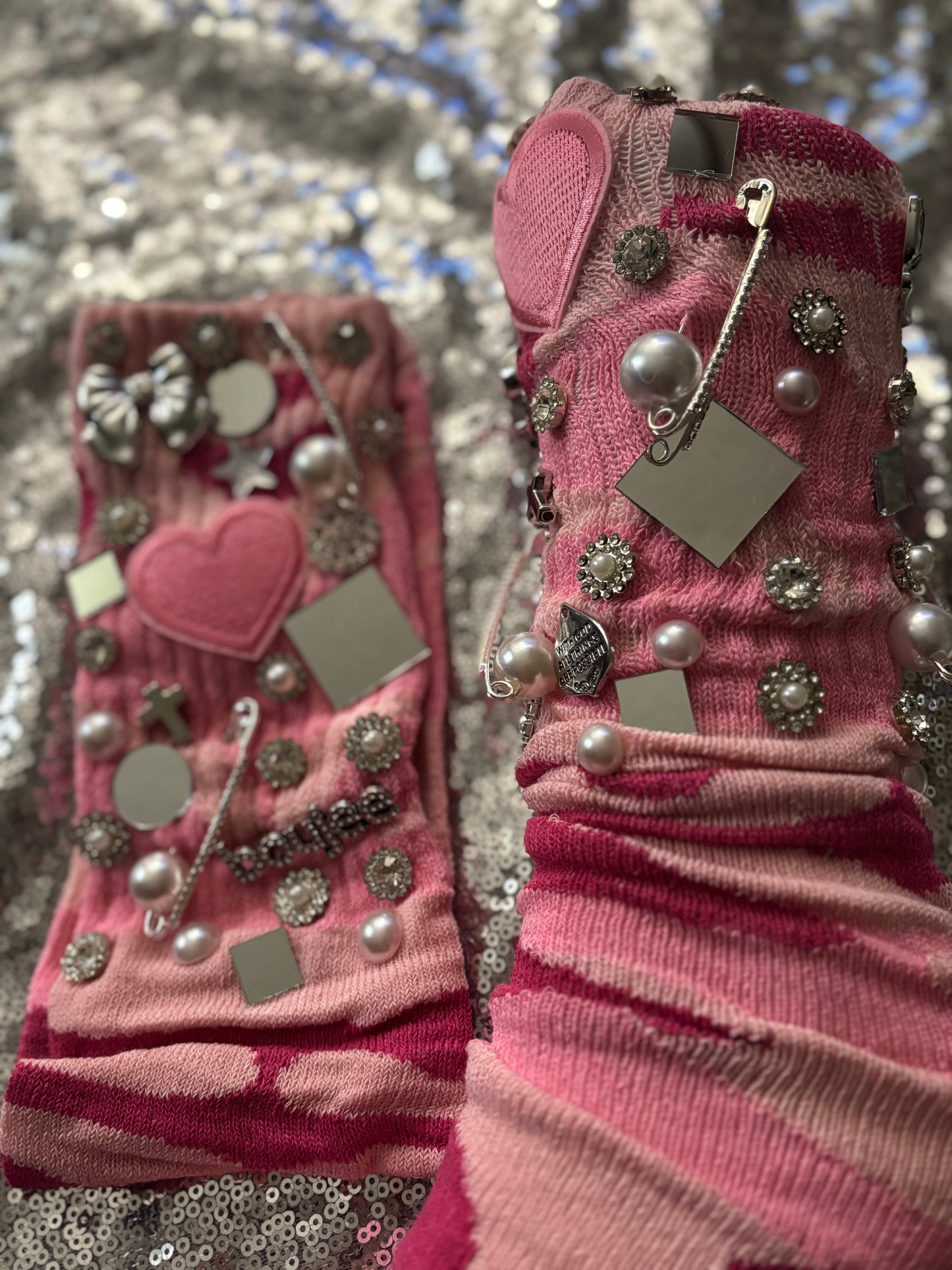 💞 Pink Faith & Boujee Junk Socks