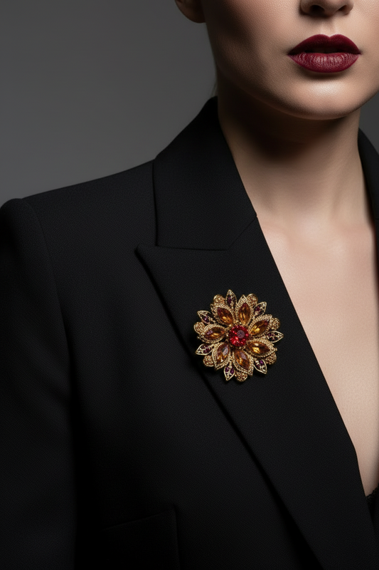 Golden Harvest Bloom Brooch