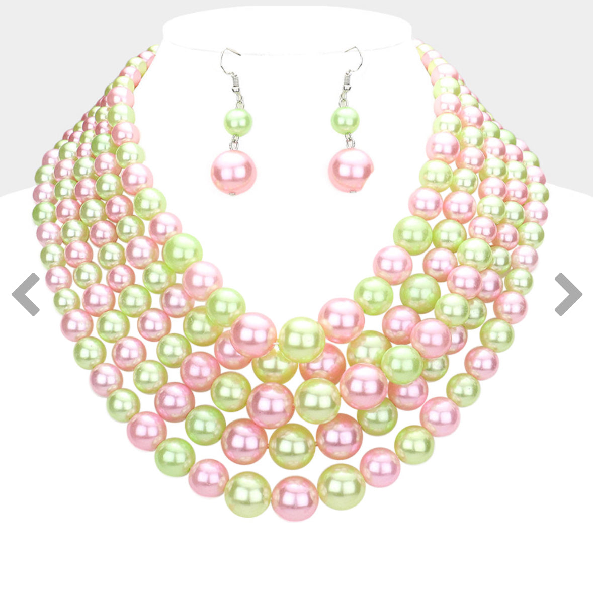 Pearl Multi Strand Bib Necklace