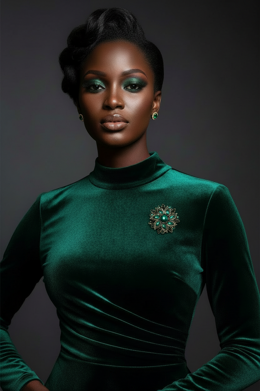 Emerald Dynasty Bloom Brooch