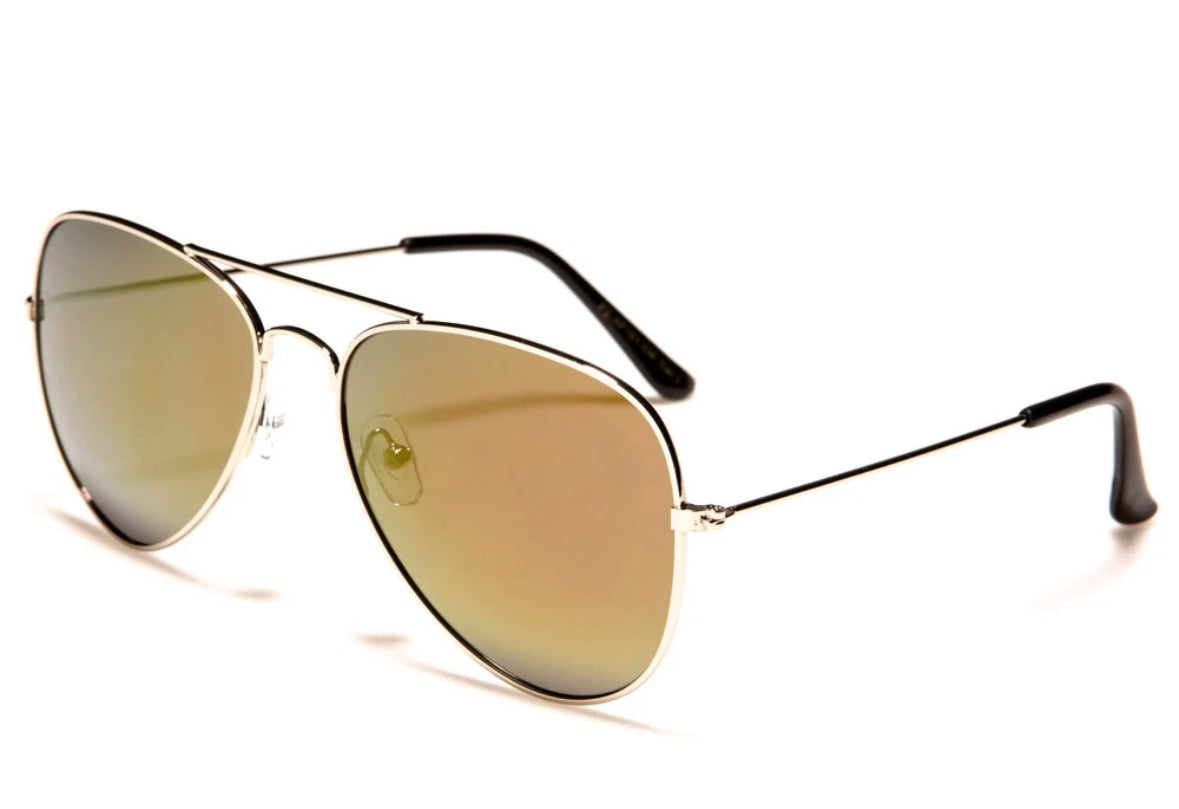 Champagne Luxe Aviator Sunglasses