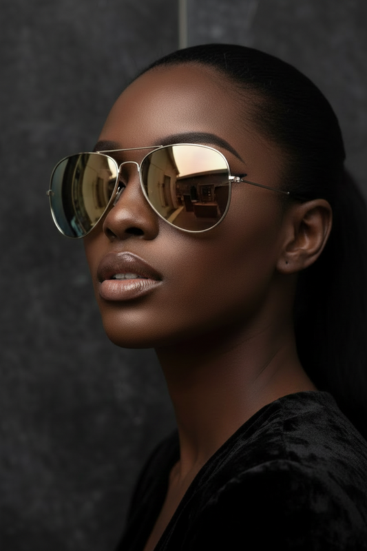 Champagne Luxe Aviator Sunglasses