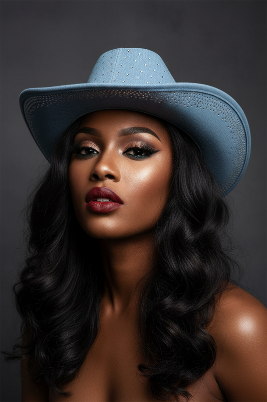 Denim Diamond Sparkle Cowboy Hat