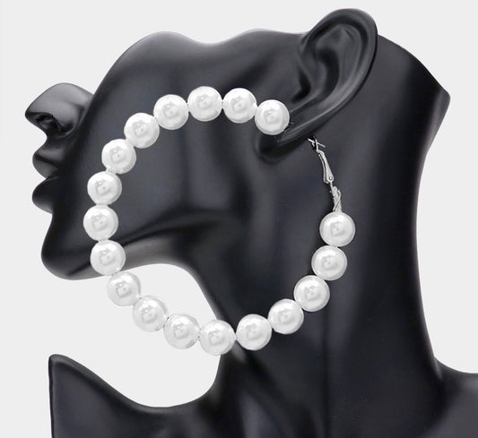 💫 Everyday Elegance Pearl Hoops