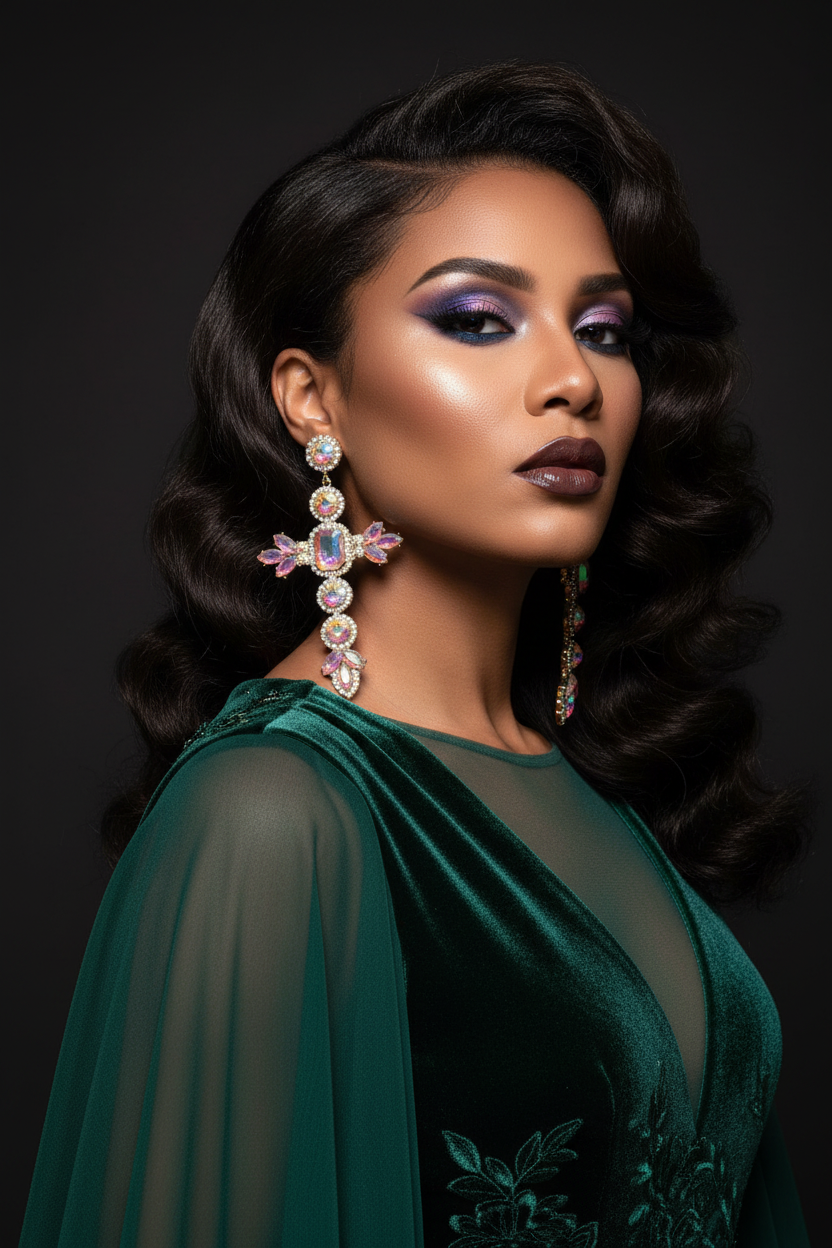 ✨ “Aurora Queen” Statement Earrings