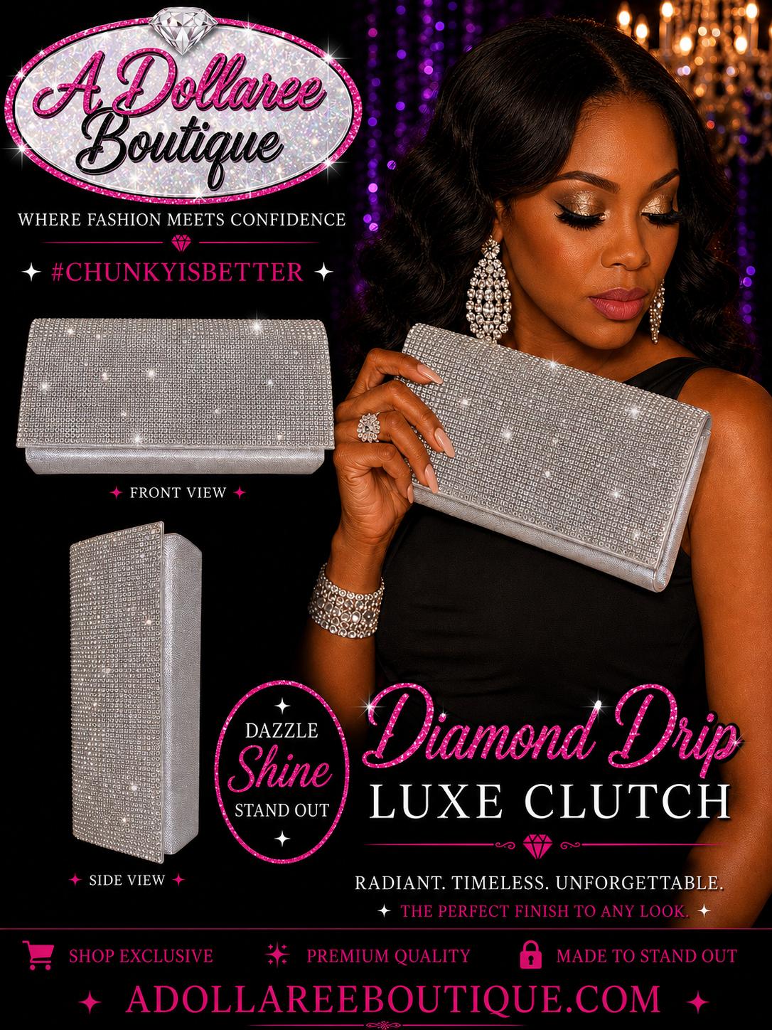 Diamond Drip Luxe Clutch