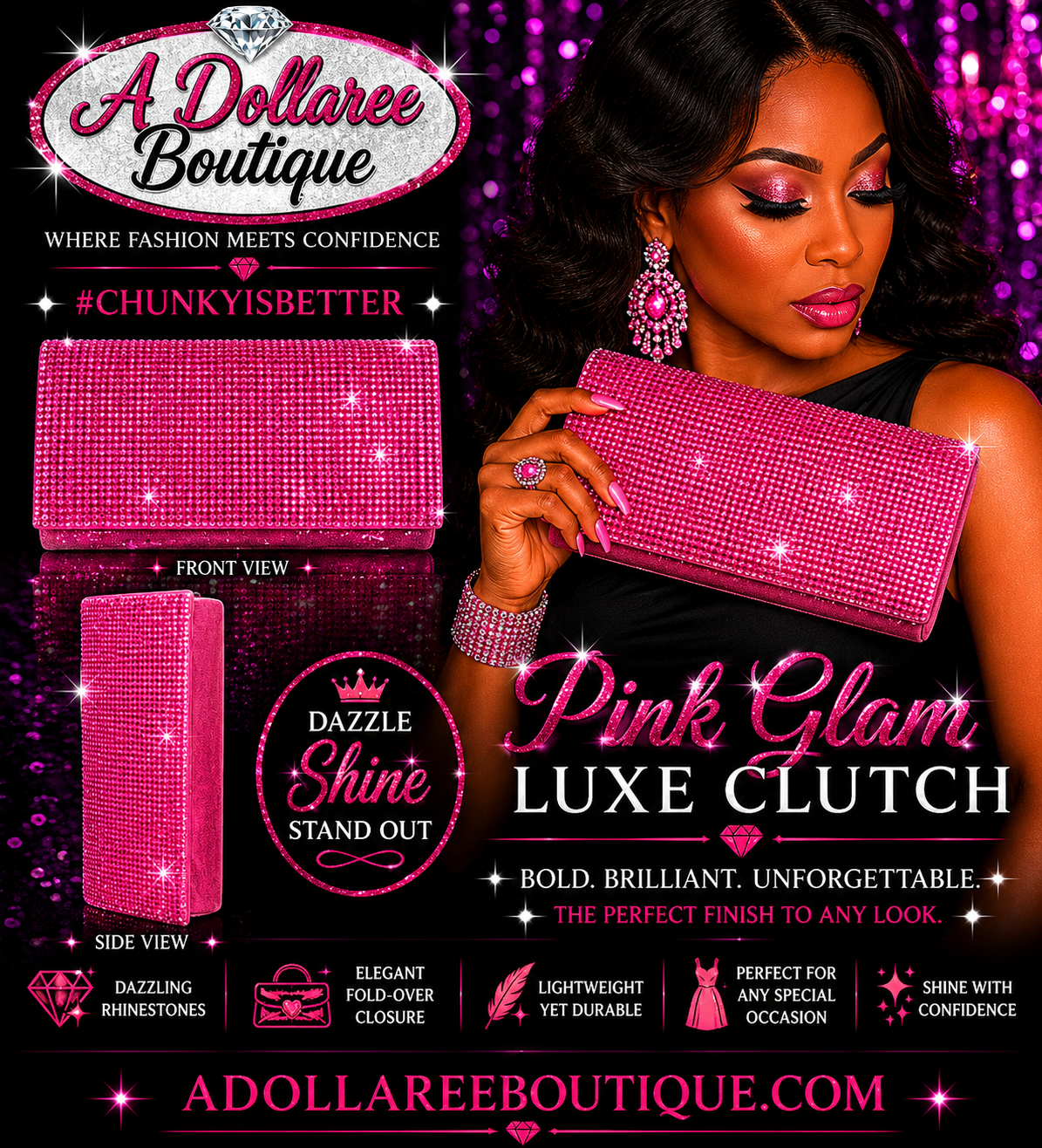 Pink Radiance Luxe Clutch