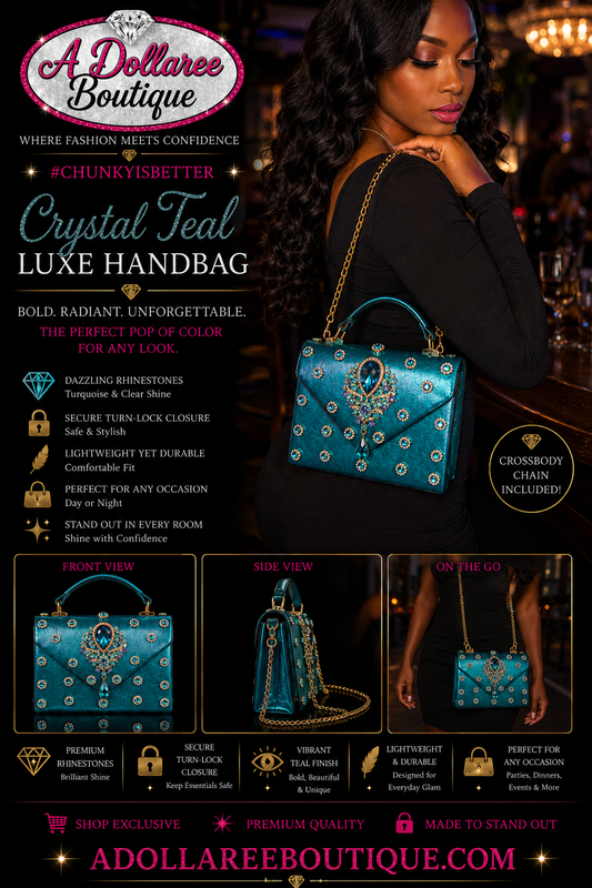 Crystal Teal Luxe Handbag