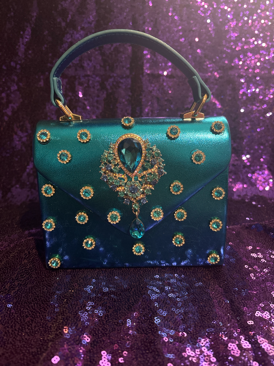 Crystal Teal Luxe Handbag