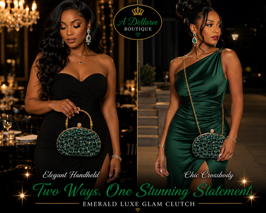 Emerald Luxe Glam Clutch