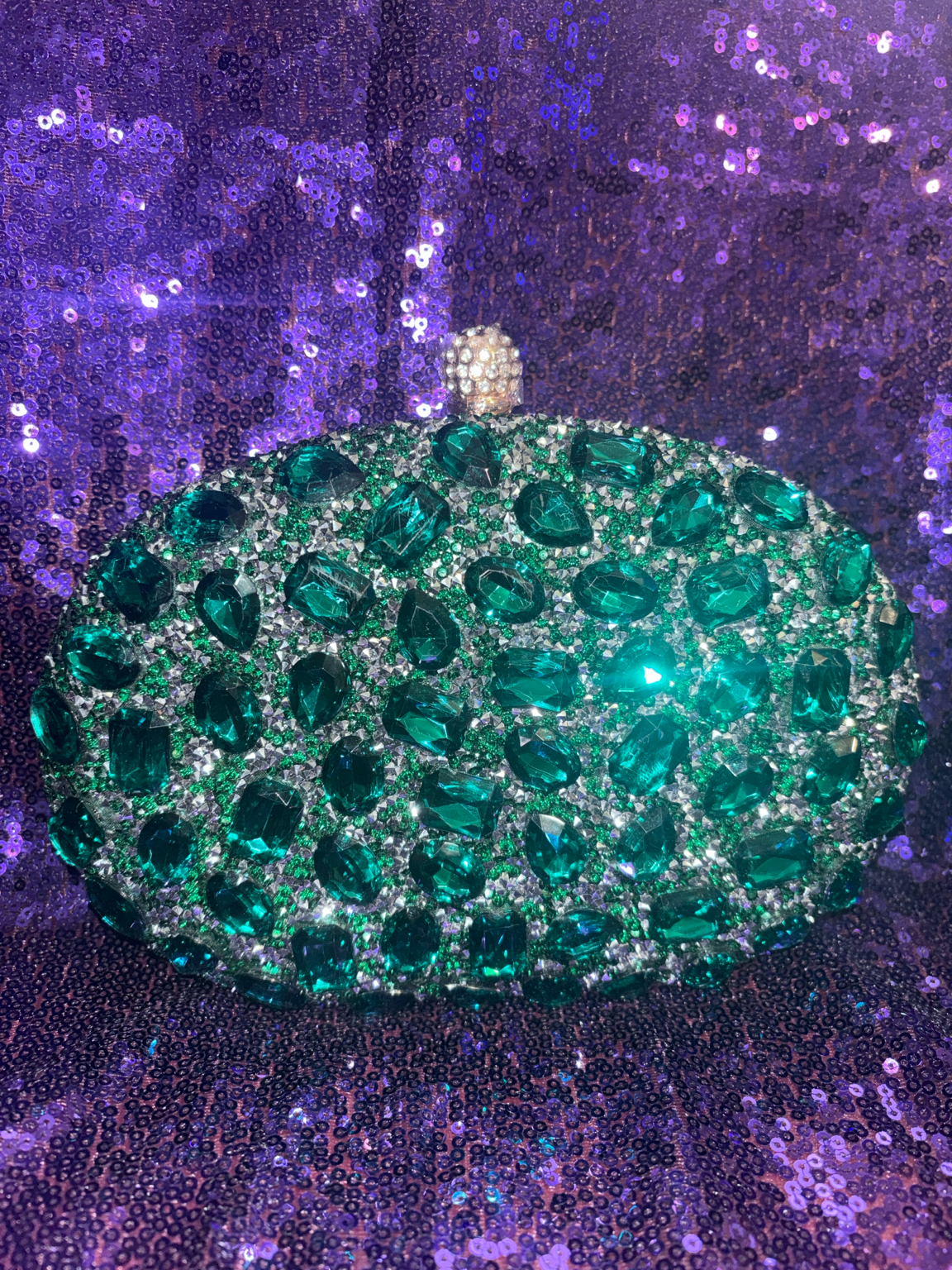Emerald Luxe Glam Clutch