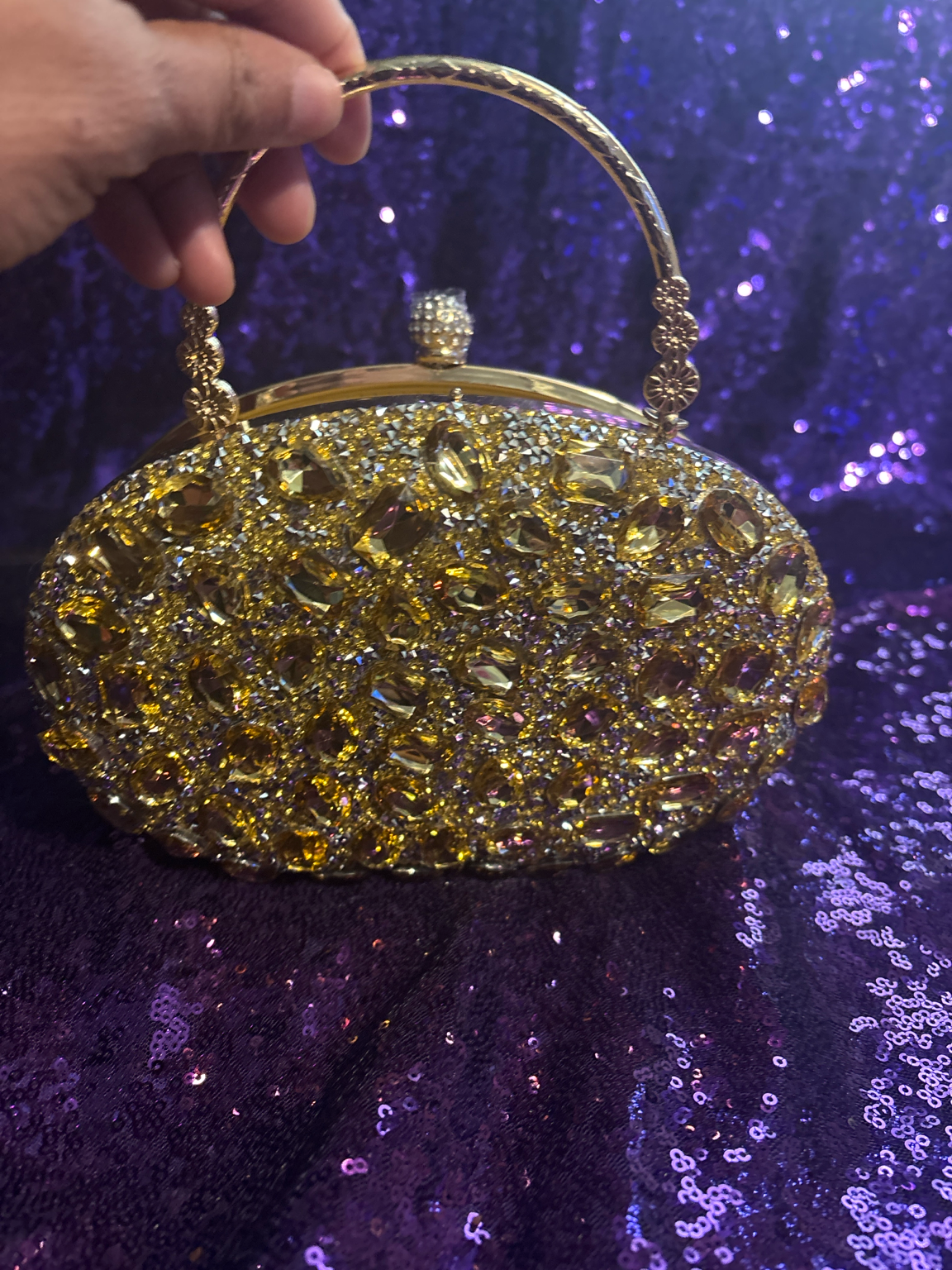Golden Opulence Glam Clutch