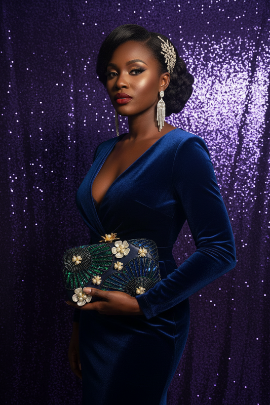 Emerald & Pearl Glam Clutch