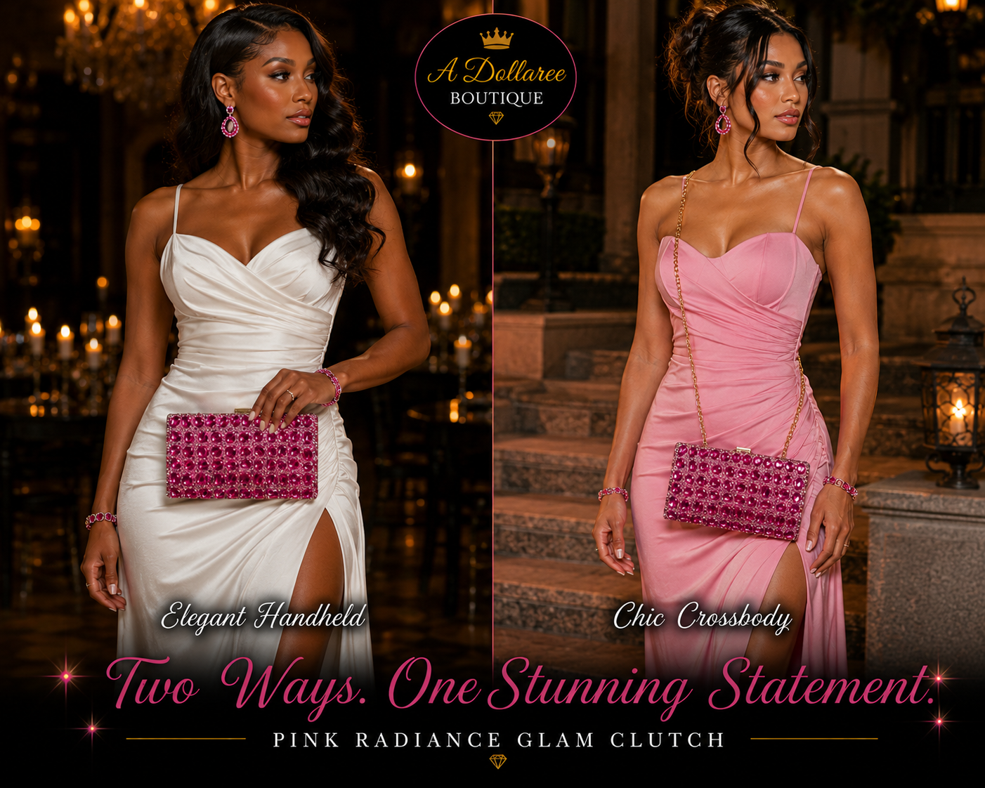 Pink Radiance Glam Clutch