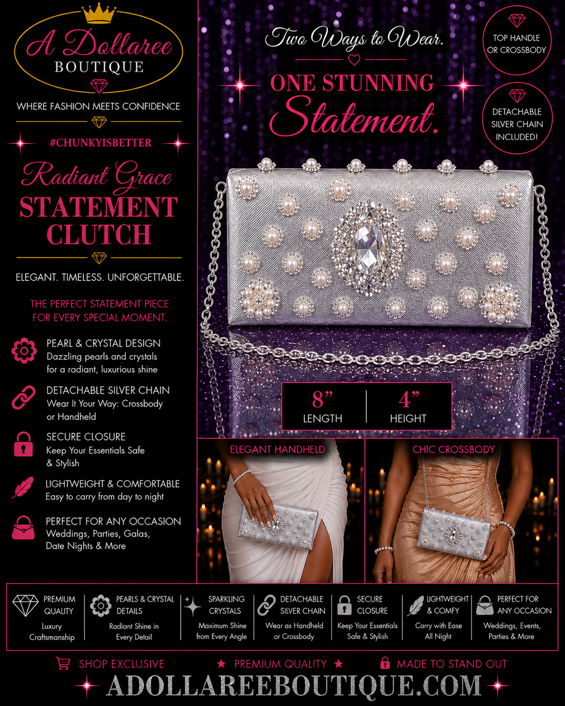 Radiant Grace Statement Clutch