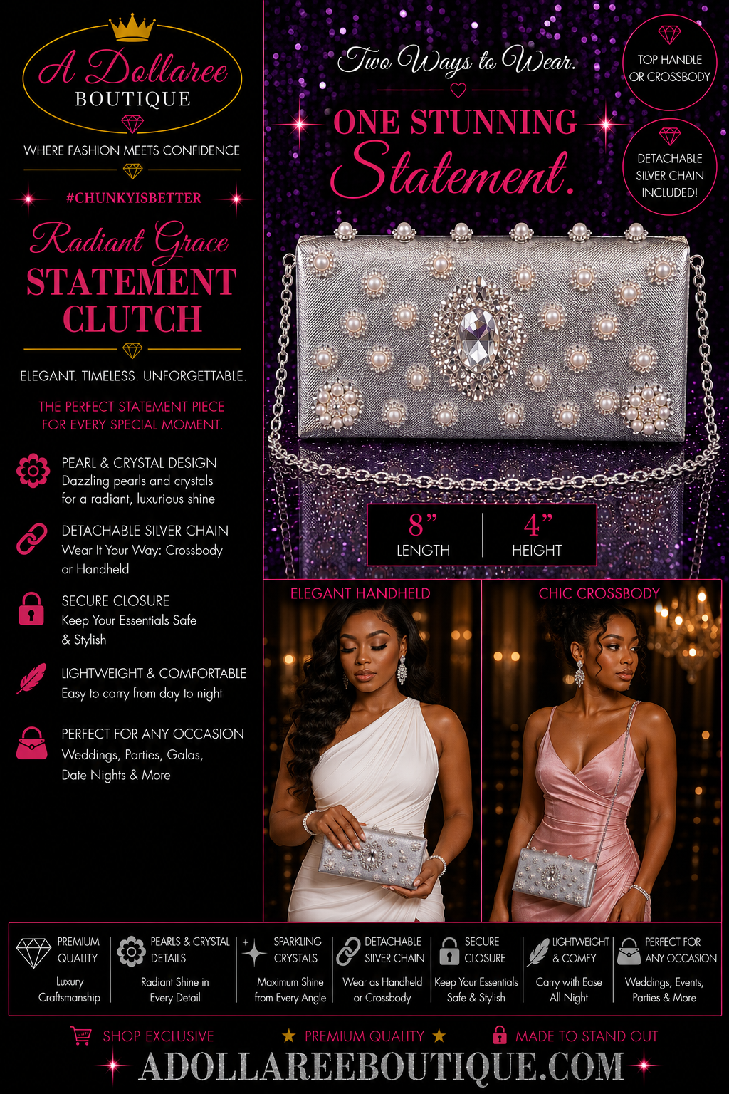 Radiant Grace Statement Clutch