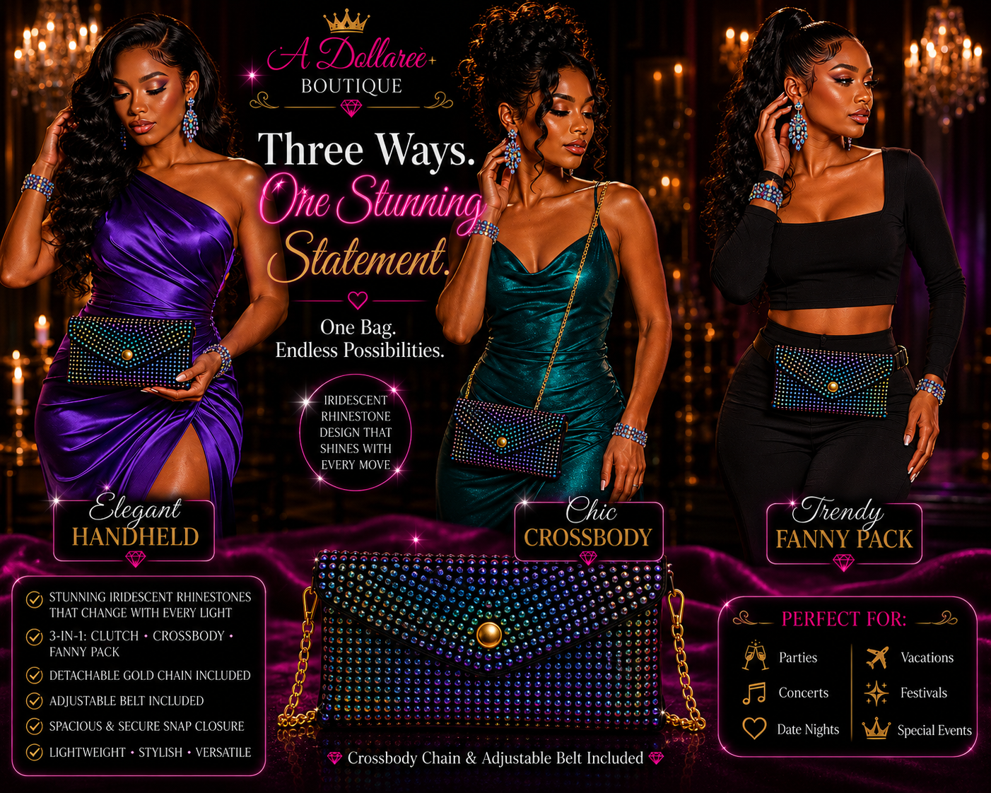 Midnight Prism Luxe Belt Bag