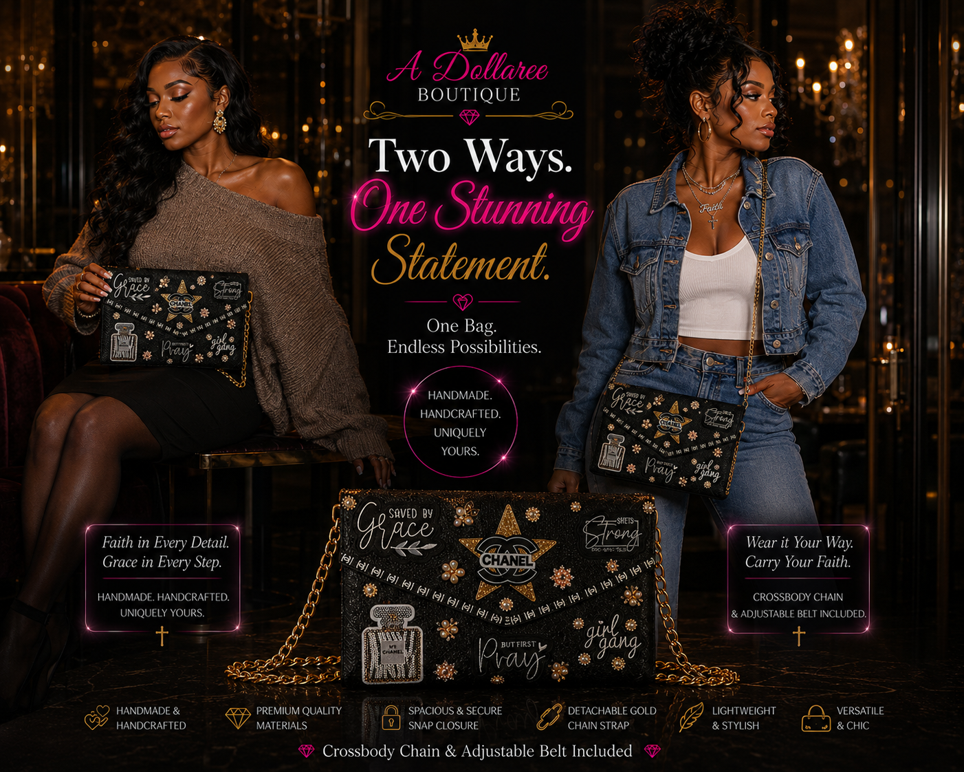 Saved By Grace Luxe Crossbody Clutch