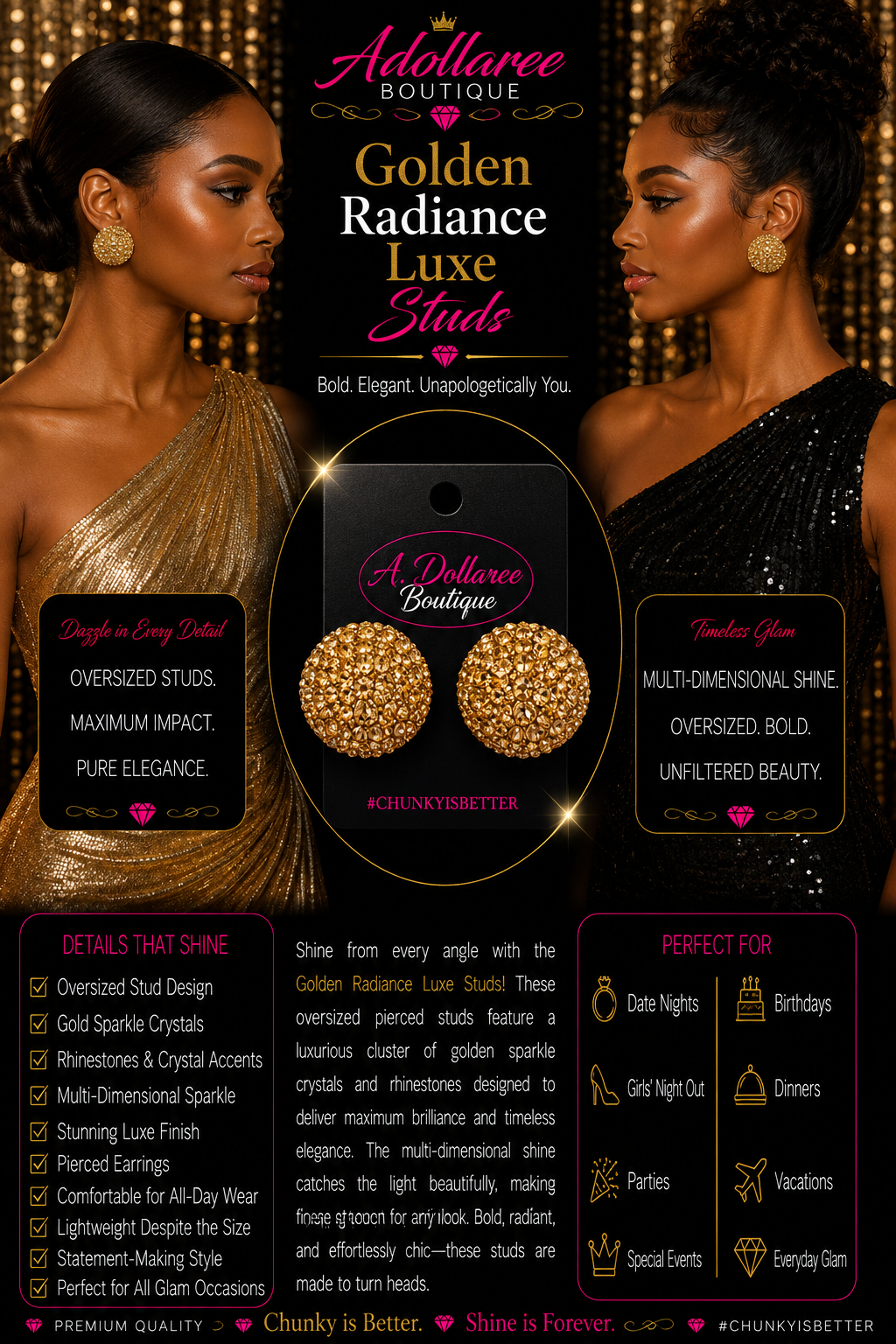 Golden Radiance Luxe Studs