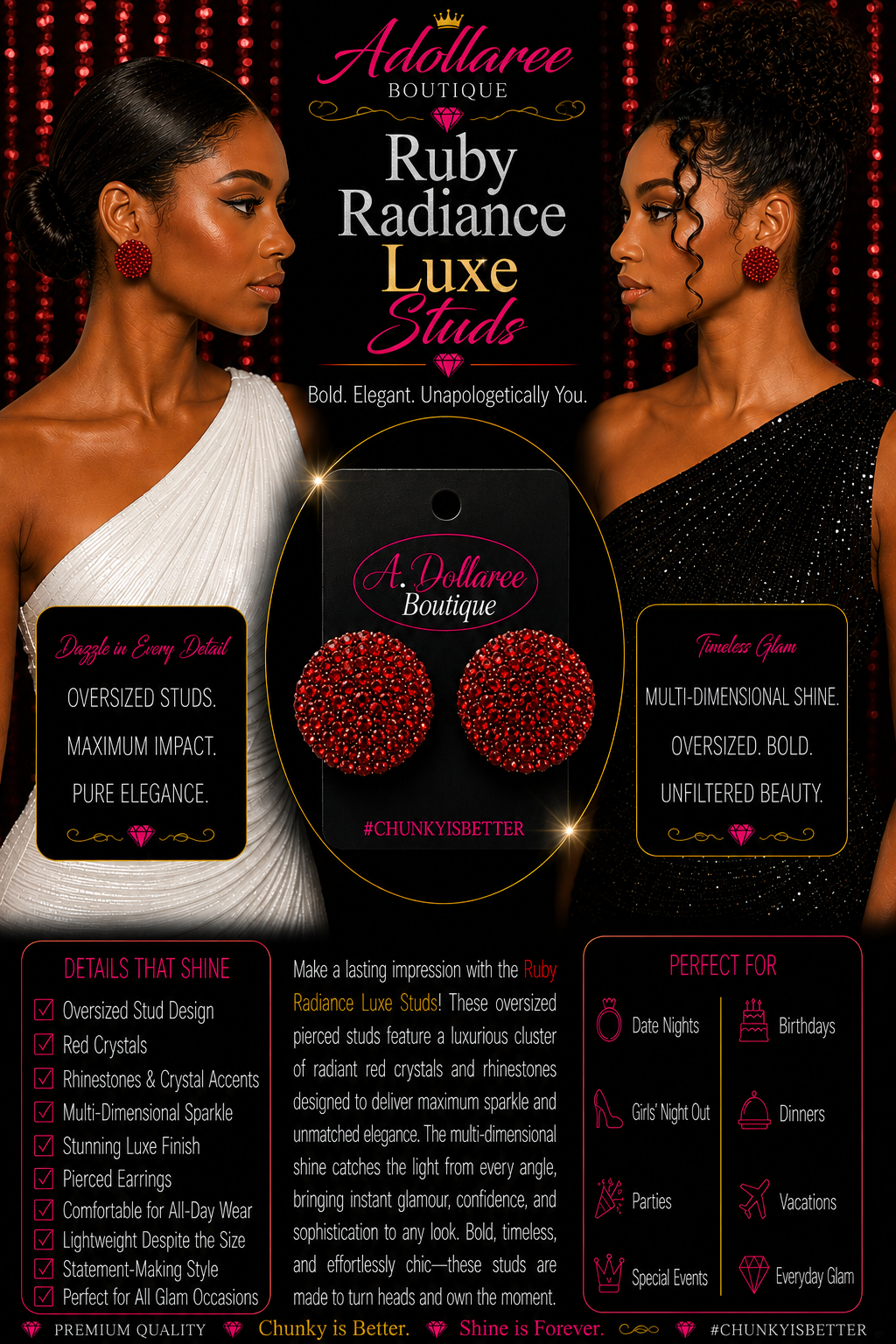 Ruby Radiance Luxe Studs
