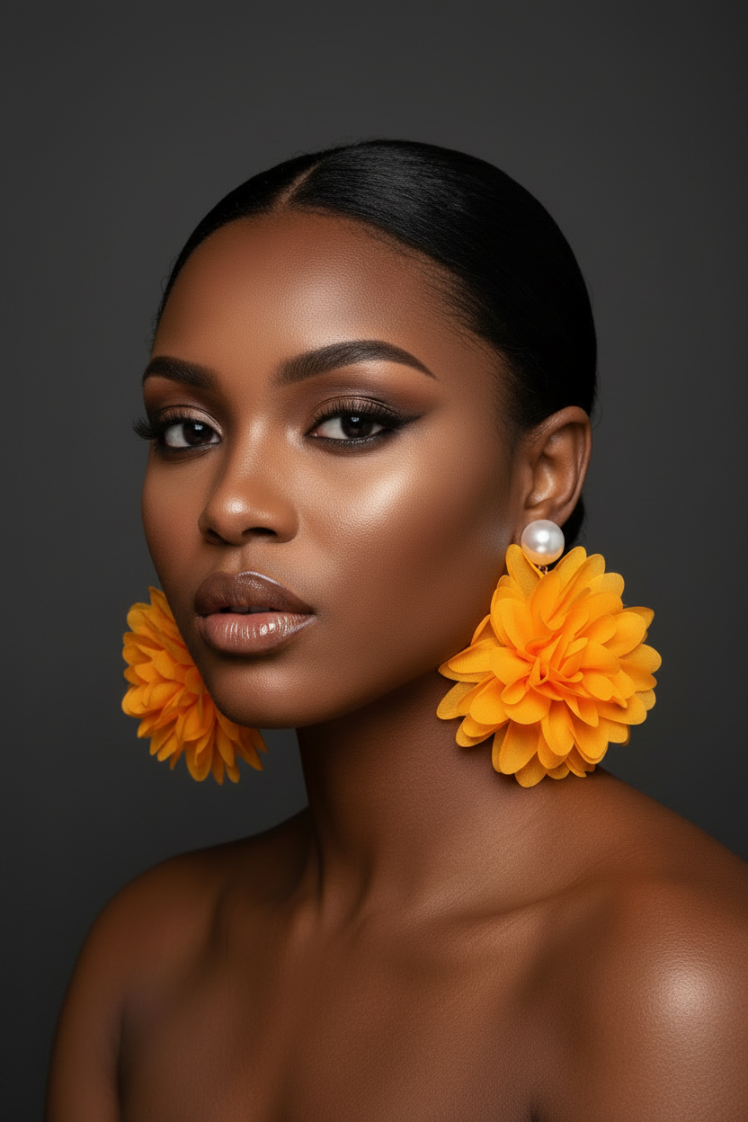 Golden Bloom Statement Earrings