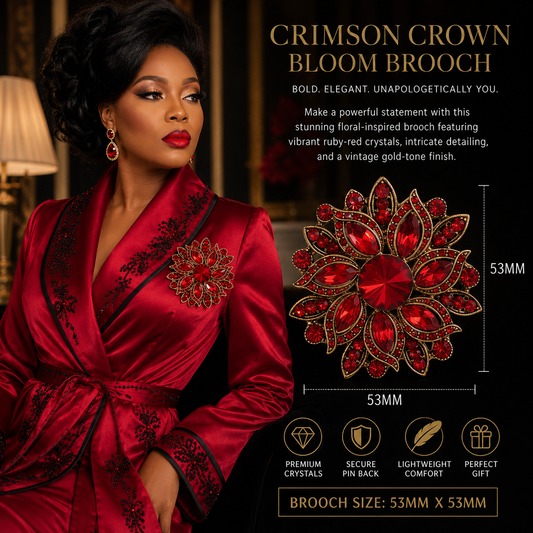 Crimson Crown Bloom Brooch