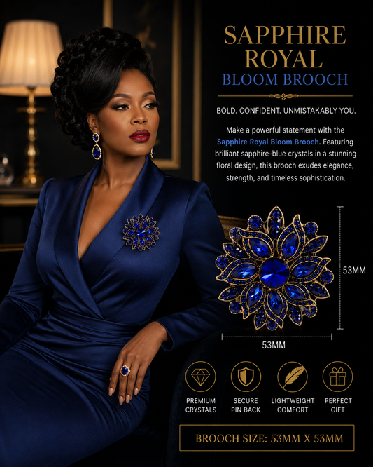 Sapphire Royal Bloom Brooch