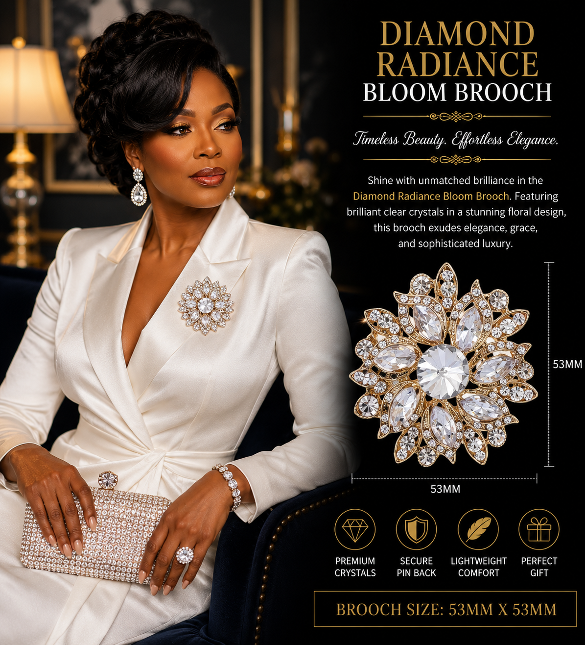 Diamond Radiance Bloom Brooch