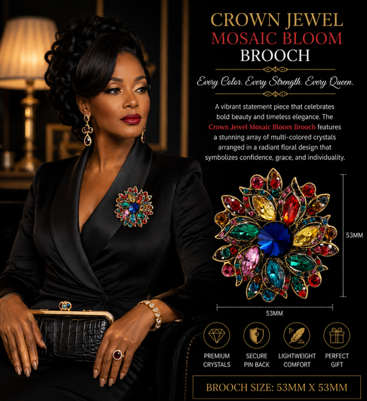Crown Jewel Mosaic Bloom Brooch