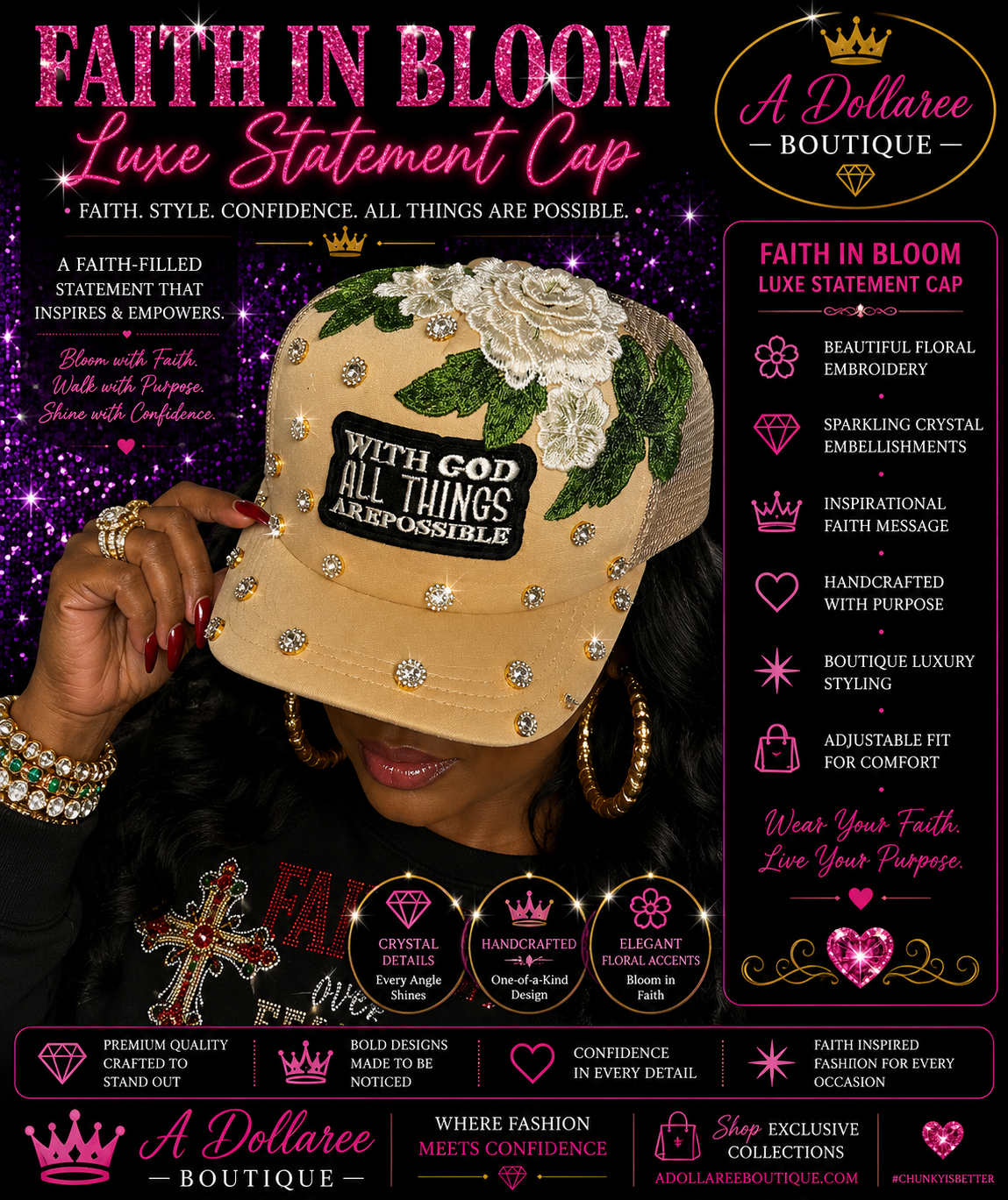 Faith in Bloom Crystal Cap