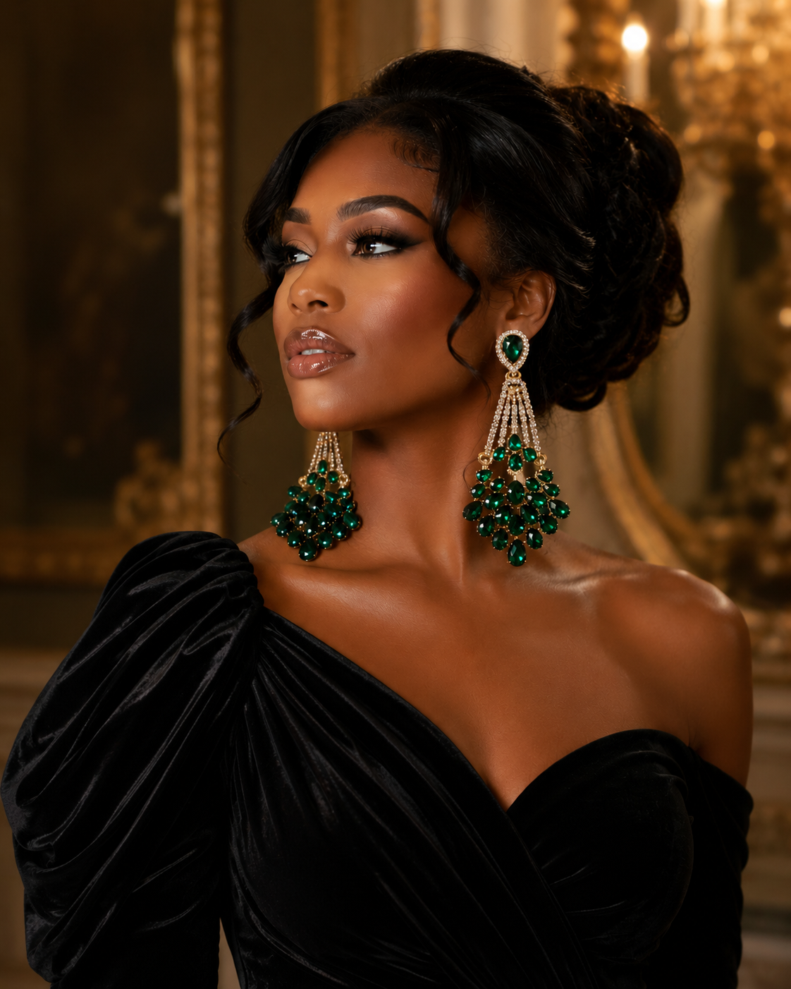 Emerald Royale Chandelier Earrings