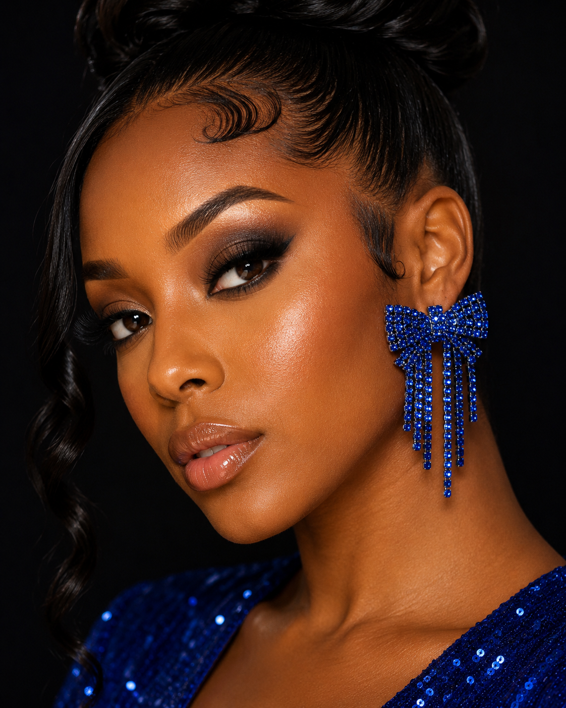 Royal Radiance Bow Fringe Earrings