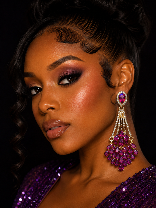Majestic Amethyst Cascade Earrings