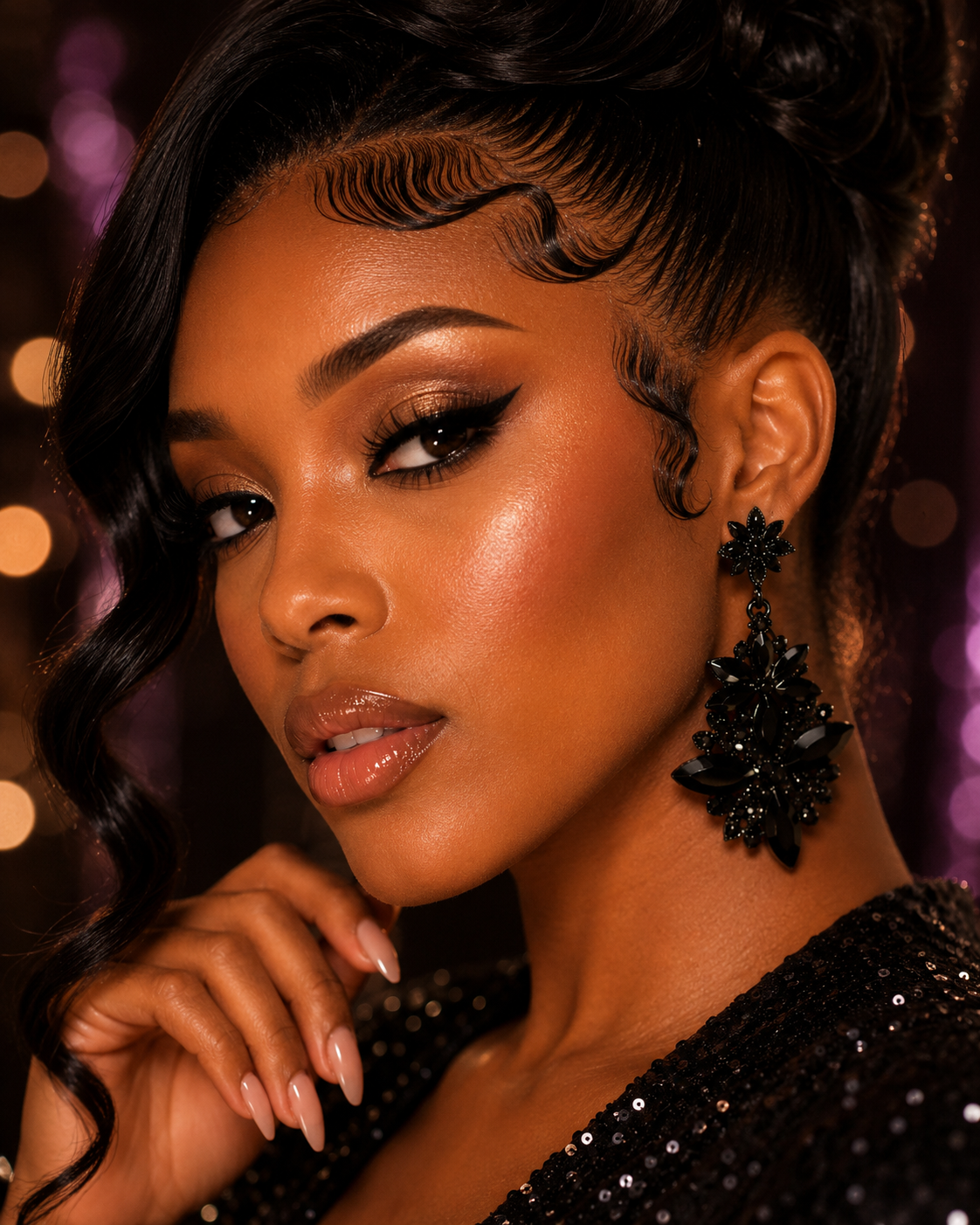 Midnight Bloom Statement Earrings