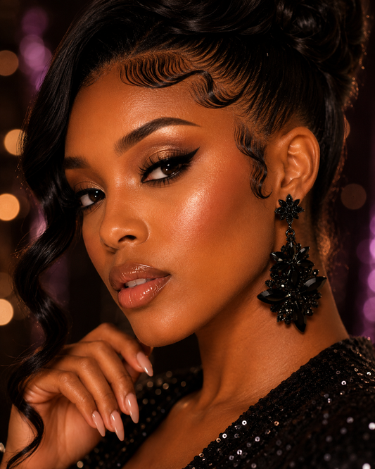 Midnight Bloom Statement Earrings