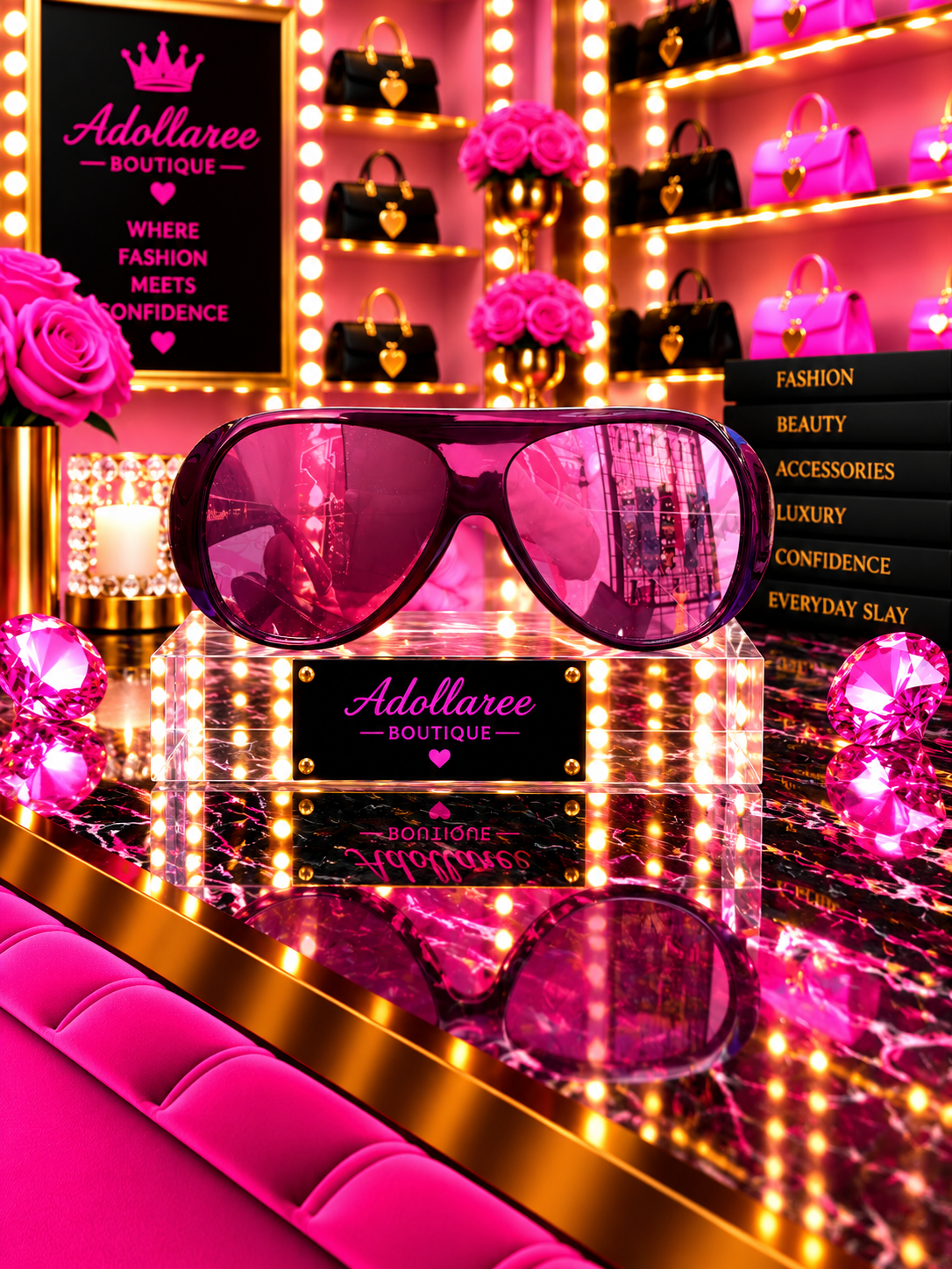 Midnight Muse Oversized Aviator Sunglasses