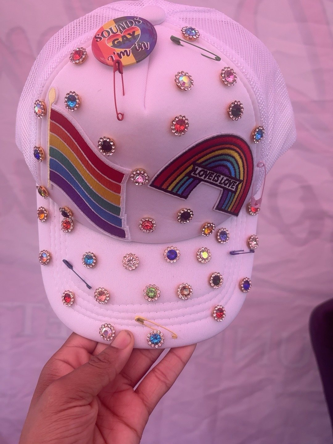 Rainbow Reign – Love Is Love Bling Trucker Hat