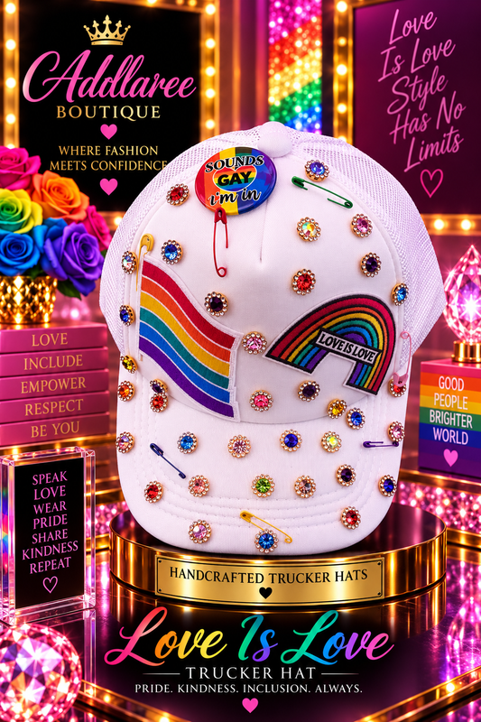 Rainbow Reign – Love Is Love Bling Trucker Hat