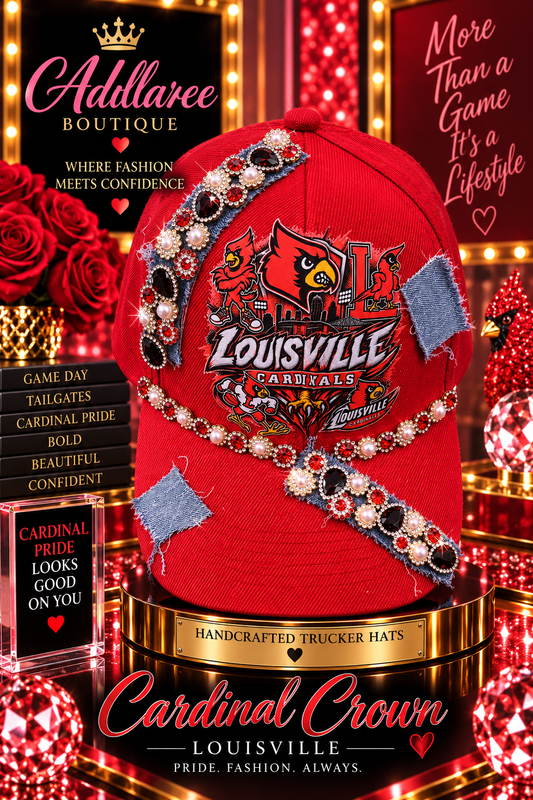 Cardinal Crown – Louisville Luxe Denim & Bling Hat