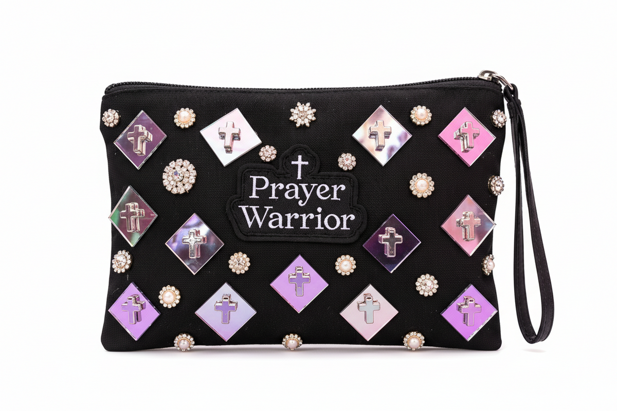 Prayer Warrior Luxe Embellished Wristlet