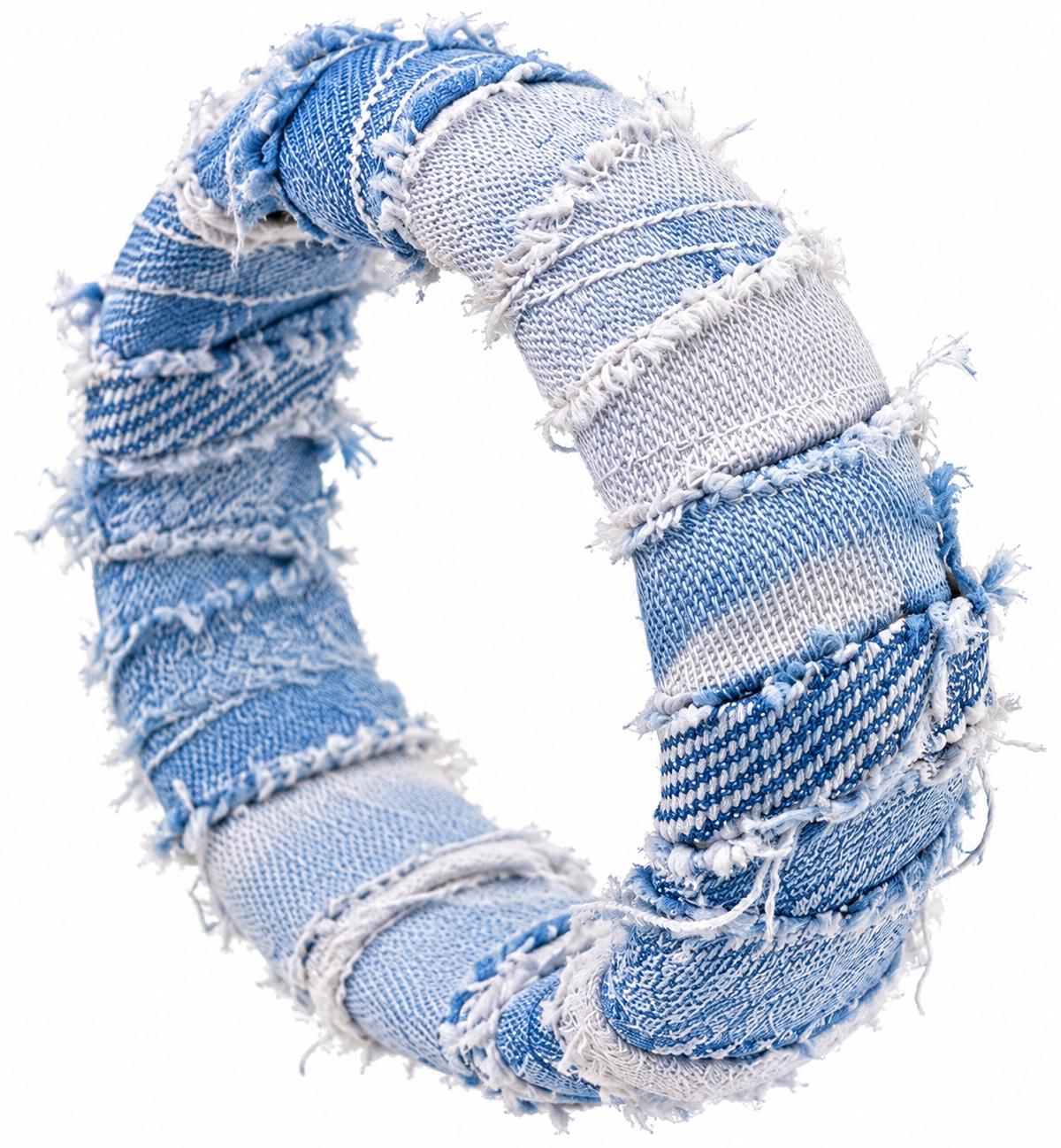 Distressed Denim Statement Bracelet