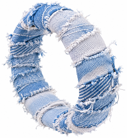 Distressed Denim Statement Bracelet