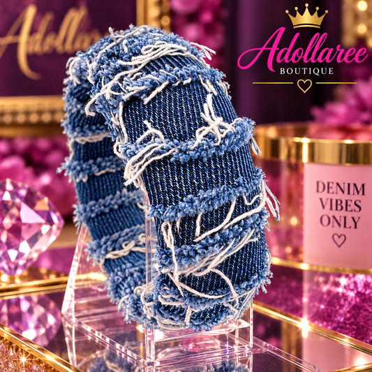 Distressed Indigo Denim Bracelet