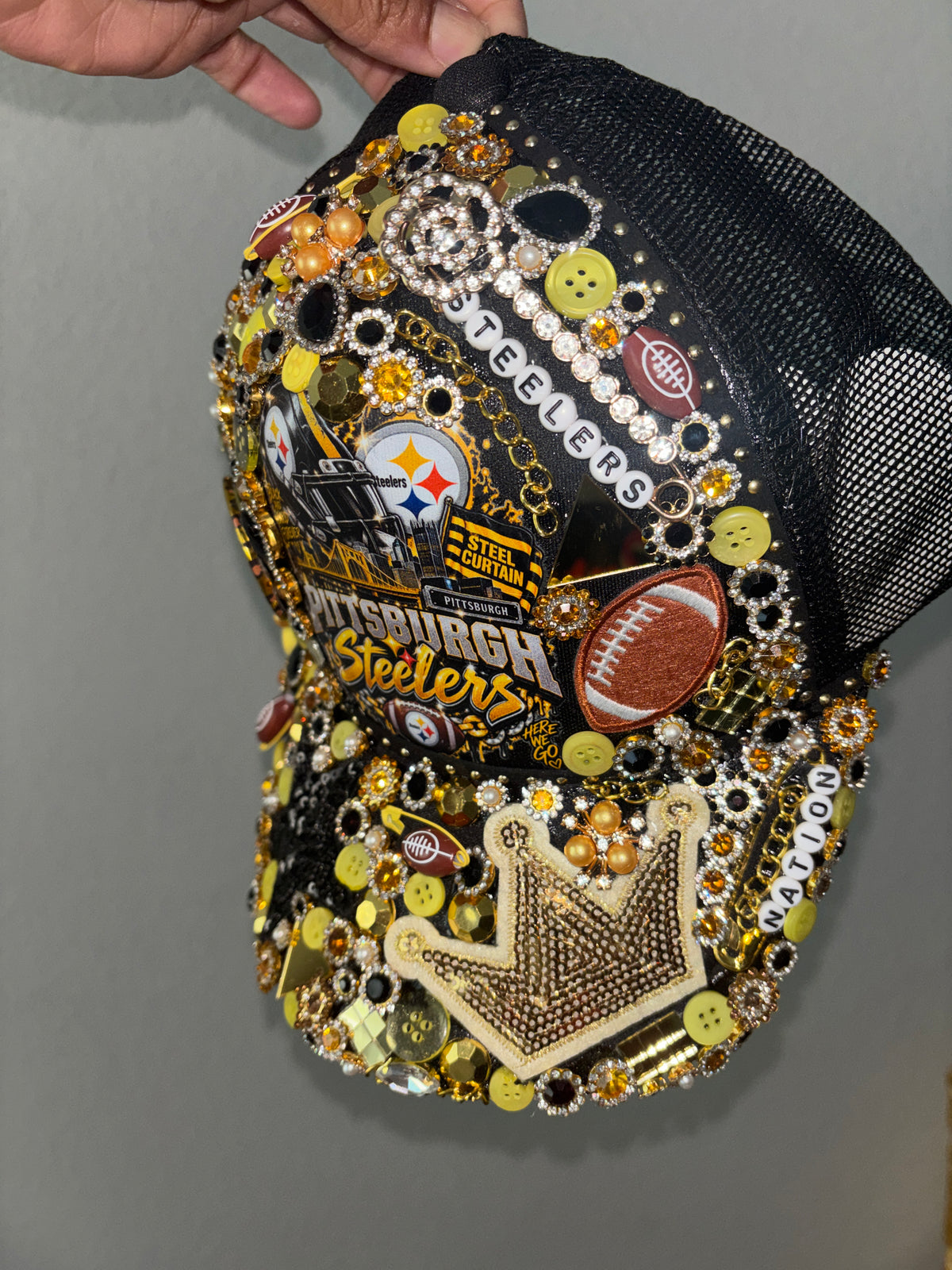 Steel City Royalty — Pittsburgh Steelers Glam Trucker Hat
