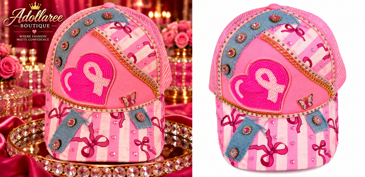 Pink Ribbon & Denim Hope Statement Trucker Hat