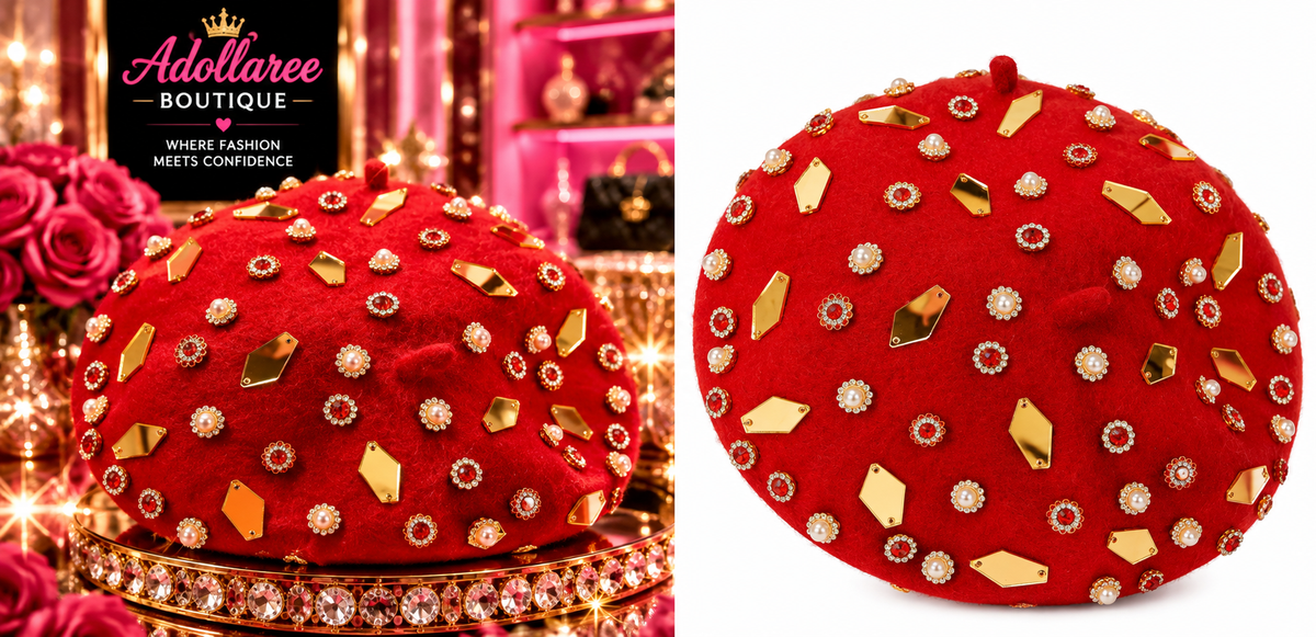 Ruby Royale Jeweled Beret